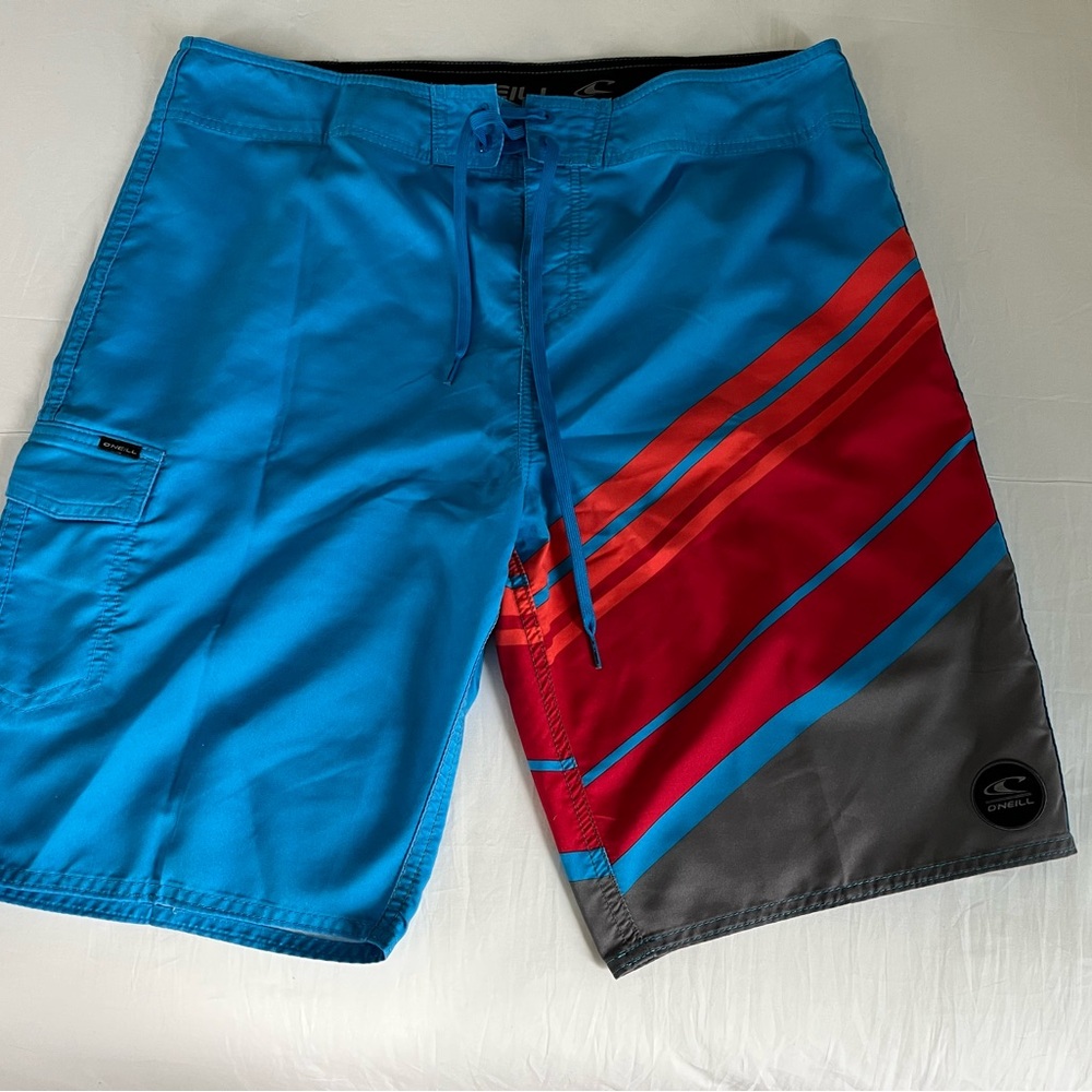 O'Neill Blue and Red Board Shorts Dynamic Swimwear